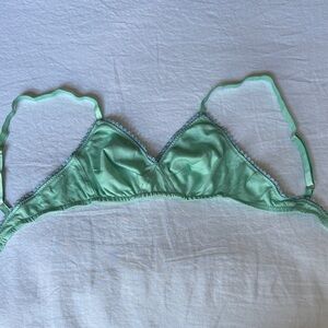 Araks Mint Triangle Bralette with Lace Trim - Women's Intimates
